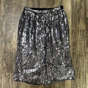 Vintage Judith Ann Creations Sequin Metallic Straight skirt, Medium, Silk